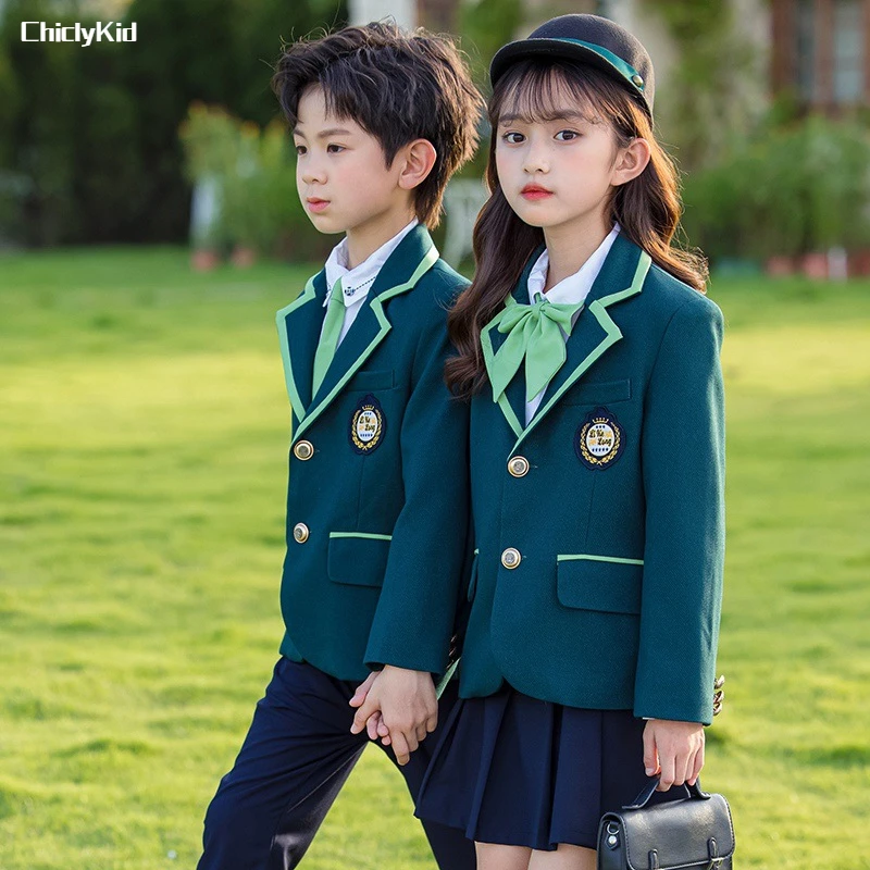 Children School Uniform Girls Korean Jacket ShirtSkirts Boys - Main Image