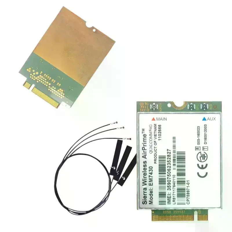 1세트 4G 카드 300Mbps WWAN 무선 EM7455 1103582 FDD/TDD LTE Cat6 NGFF M.2 4G 모듈 노트북 및 4G 라우터용