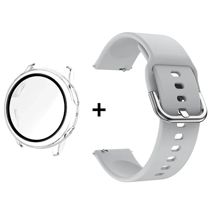 Premium Accessory Bundle: Glass Case, Strap, and Screen Protector with 20mm Watch Bands and PC+Bumper Cover