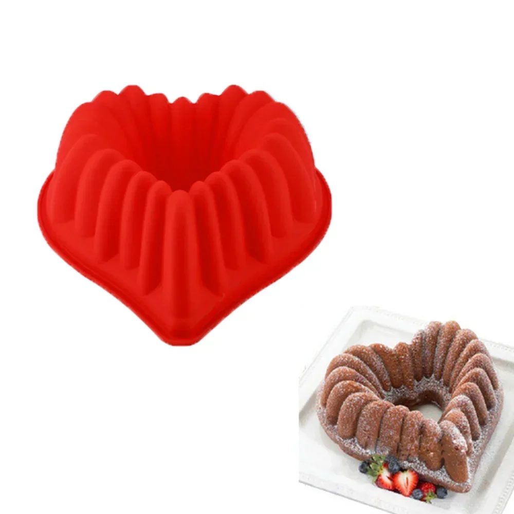Love Heart Shape Cake Mold Silicone Congelamento E Cottura Stampi Per Pasticceria Mousse Stampo Per Pane Bakeware Teglia Antiaderente Fai Da Te