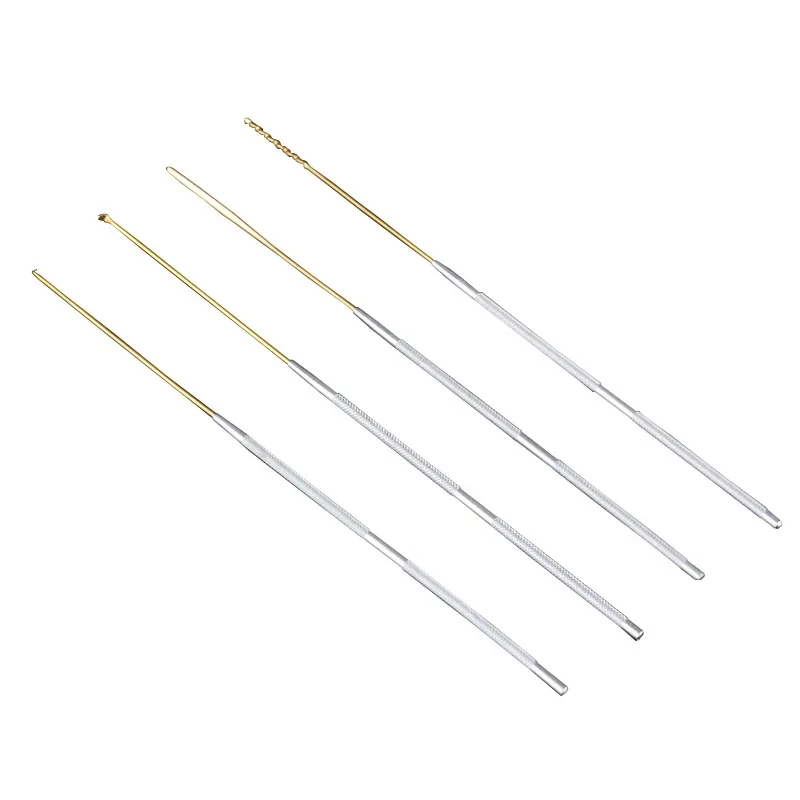 4pcs 구리 스테인레스 스틸 귀 왁스 선택 큐렛 귀지 제거 피커 Earpick 클리너 도구 키트 어린이 성인 홈 세트