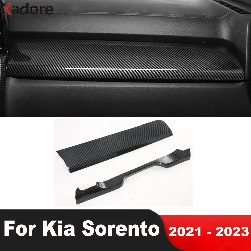 

For Kia Sorento 2021 2022 2023 Carbon Fiber Car Center Console Dashboard Panel Cover Trim Decoration Interior Accessories