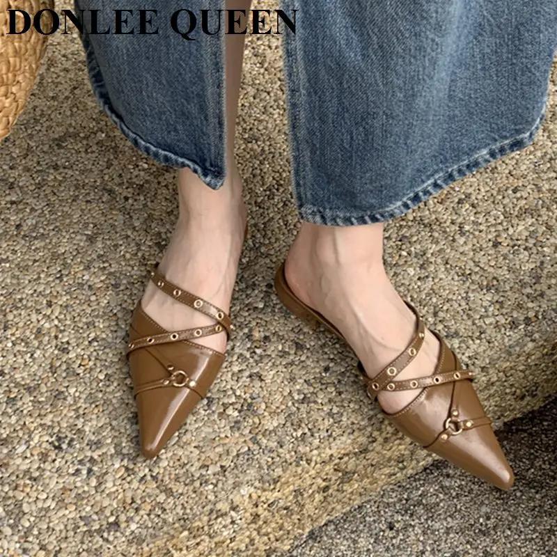 BOM DIA FLAT MULE 1A3R5M Cool Effortlessly Stylish Slides 2 Straps With  Adjusted Gold Buckles Women Summer Slippers From 51,84 €