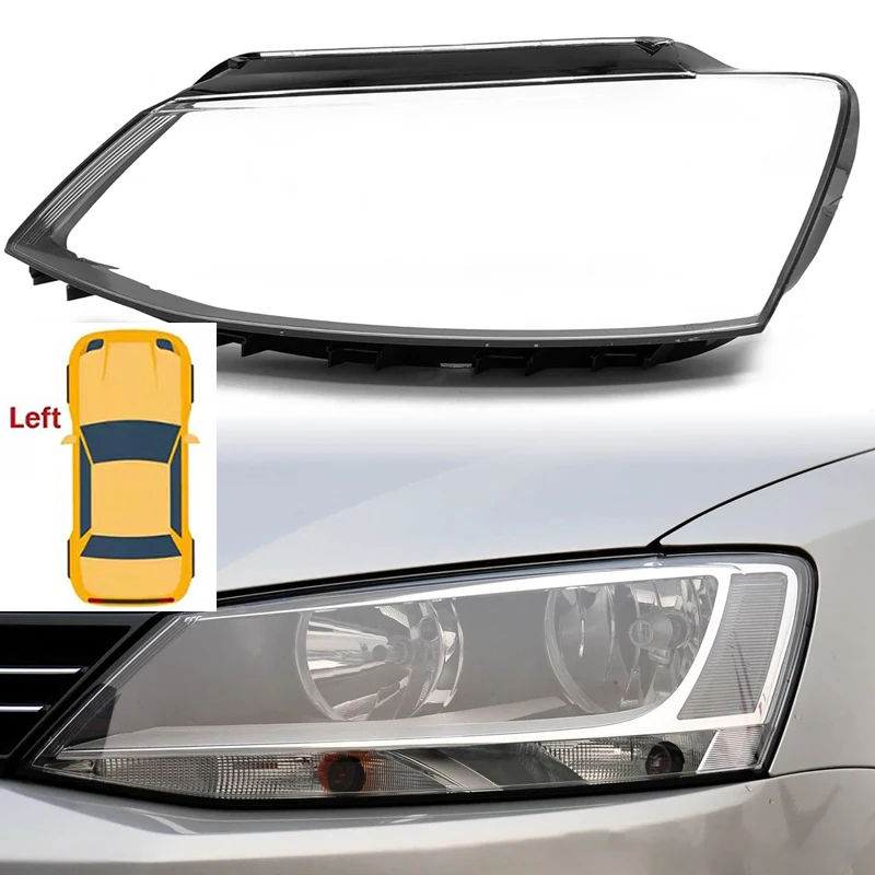 폭스바겐 제타 사기타르 MK6 2012-2018 자동차 전조등 투명 커버 램프쉐이드 헤드라이트 쉘 렌즈