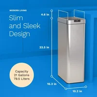 QWhOmeLabs Automatic Trash Can for Kitchen - Stainless Steel Garbage Can with No Touch Motion Sensor Butterfly Lid 2