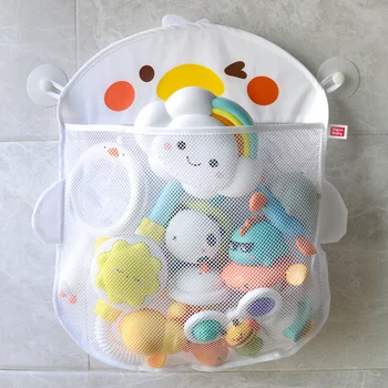 Baby Bath Toys Cute Duck Dinosaur Mesh Net Storage Bag Strong Suction Cups Bath Game Bag Bathroom Organizer Water Toys for Kids 3