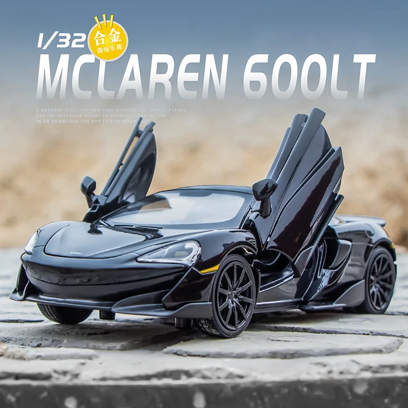 1:32 Diecast McLaren 600LT Sports Car Model Toy Alloy Simulation