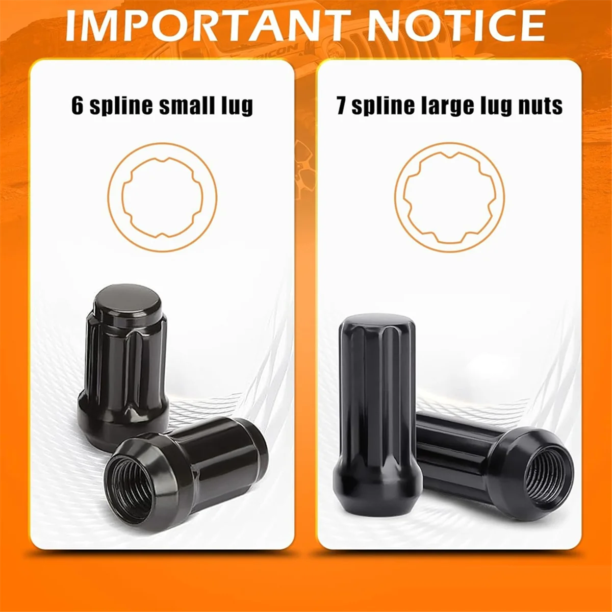 Small 6 Spline & 7 Spline Sockets Fuel Rim Lug Nut Key Wrench for Aftermarket Lugnuts 14x1.5, 14x2.0, 12x1.5, 12x1.25&mdash;L49A