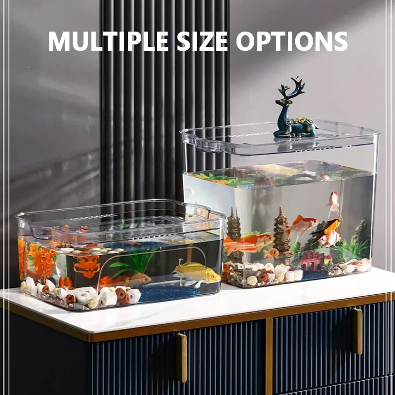 Desktop Aquarium Living Room Household Transparent Tabletop Fish Tank Explosion-proof Douyu Tank Fish Bowl Home Decor