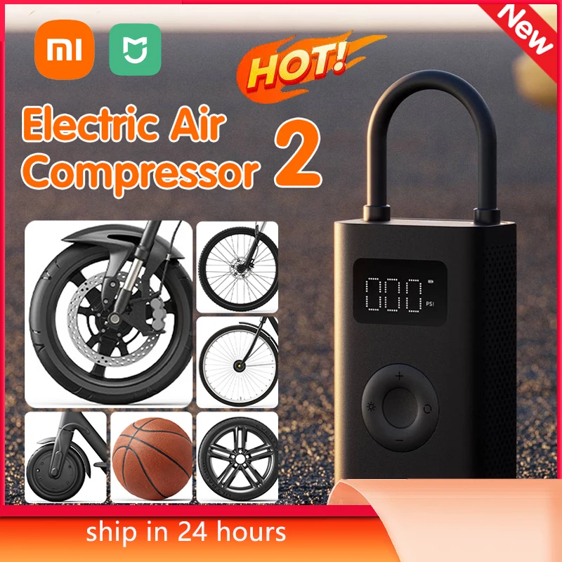 Xiaomi Mijia Portable Electric Air Compressor 1S/ 2, Bicycle Pump Inflator  Digital Tire Pressure Monitoring Sensor For Car - AliExpress