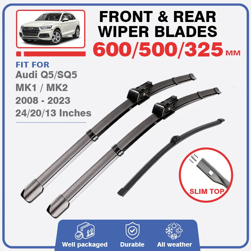 Spazzole Tergicristallo Anteriore Posteriore Per Audi Q5 Sq5 Mk1 Mk2 S Line 2008 - 2023 8R 80A Accessori Parabrezza Parabrezza 2010 2018 2019 2009