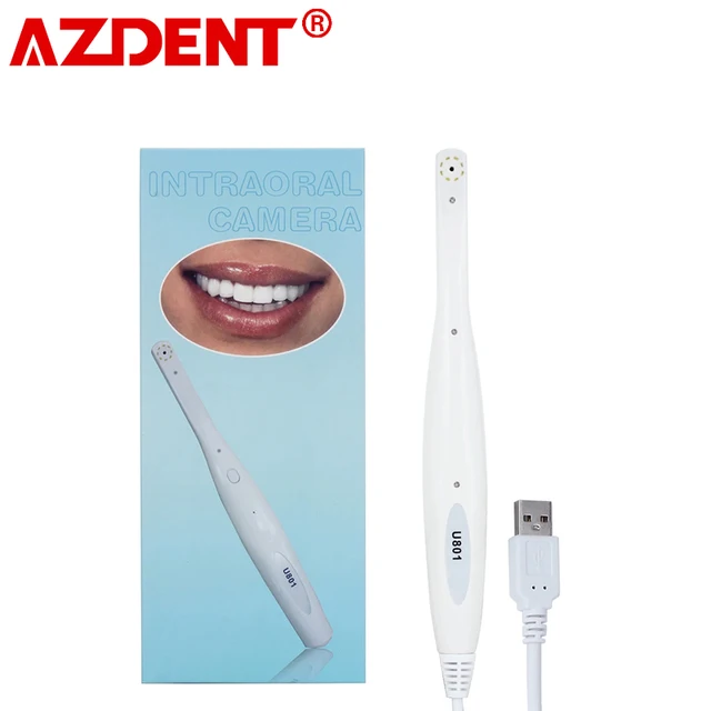 AZDENT Dental Digital Oral Endoscope Intraoral Camera 8 White Cold LED Light High Resolution Latest 1/4 Sensor USB