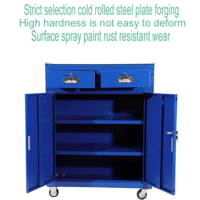 다기능 창고 보관 도구 캐비닛 2도어 이동식 카트 바퀴 손잡이 포함 산업 작업장용