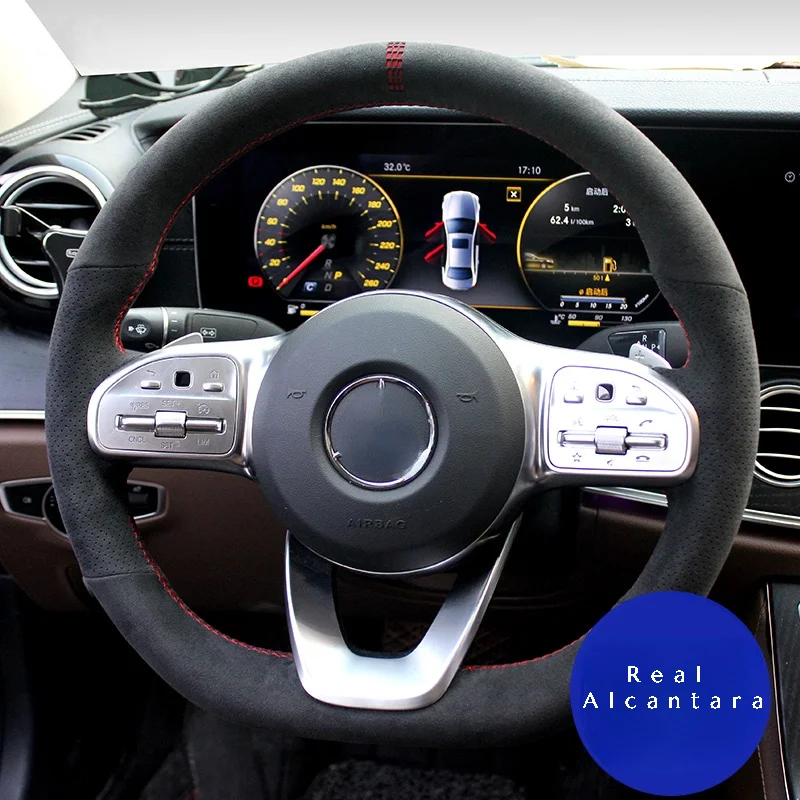 

Оплетка рулевого колеса из алькантары для Mercedes Benz W177 V177 W247 W205 C118 C257 W213 EQA H243 2018-2021
