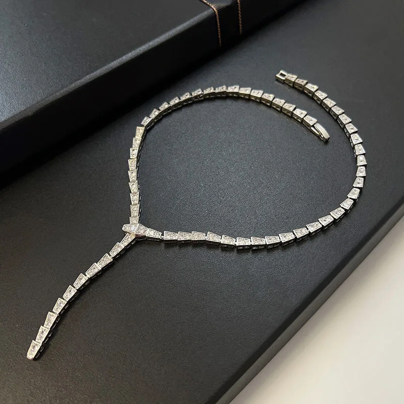 

New Good Quality Silver Color Temperament Personality Thin Flexible Snake-Shaped Necklace Women's Clavicle Chain Jewelry Gift