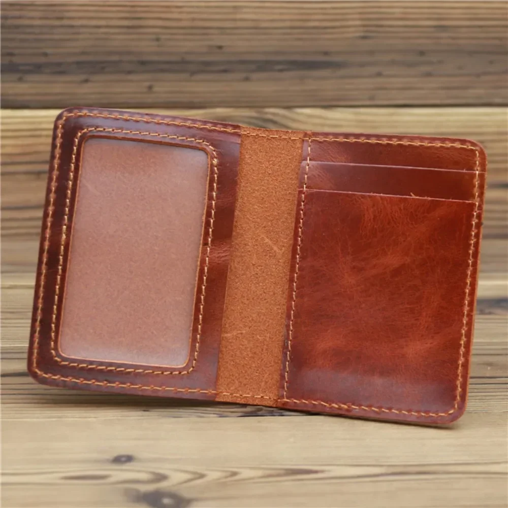 Artisan Leather Card Holder: Vintage Style Wallet and License Case Gift