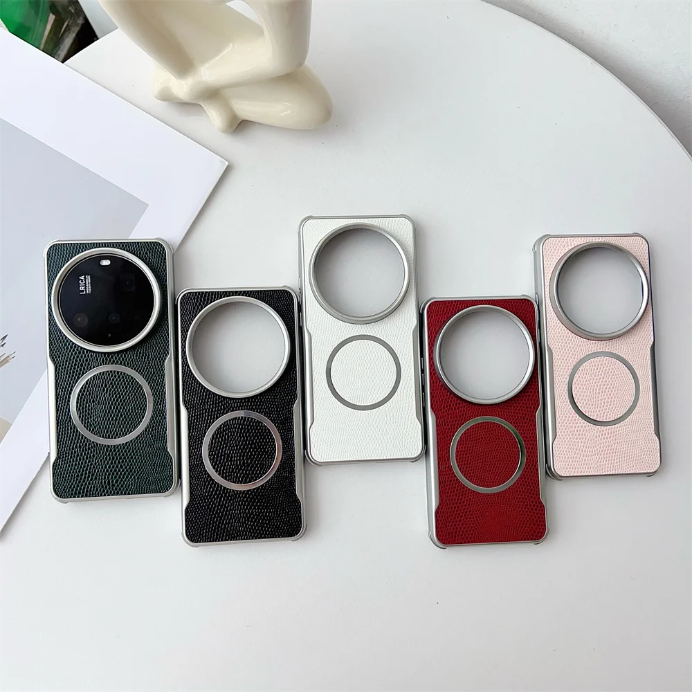 Luxury PU Magnetic Wireless Charging Protective Back Cover Case - Premium Design