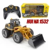 HUINA 9CH 1532 1/18 2.4GHz RC Metal Bulldozer RTR Front Loader Engineering Toy Remote Control Construction Tractork Vehicle 2