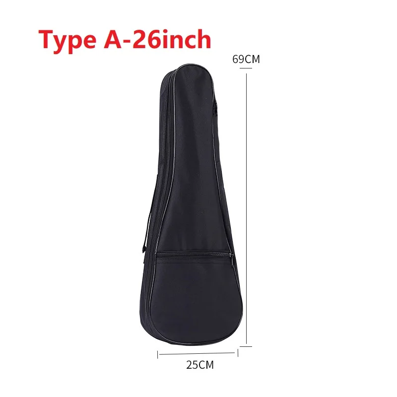 Black Portable Ukulele/Guitar Soft Case - Waterproof Cotton Bag, Multiple Sizes Available