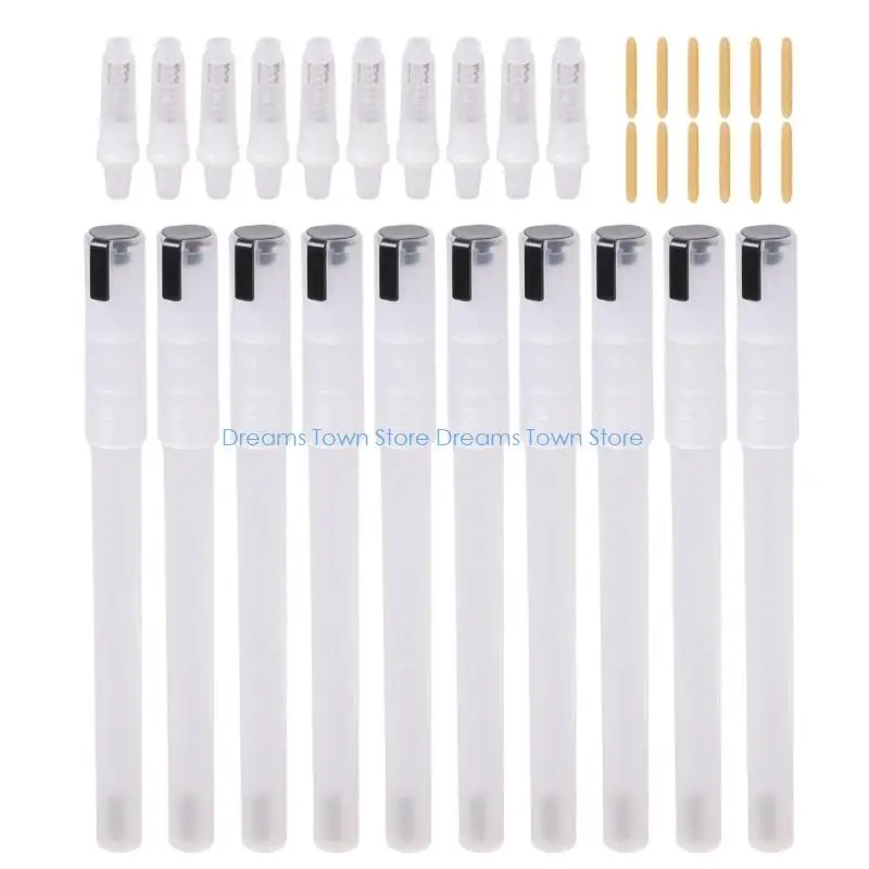 HX6A 10팩 DIY 아트 프로젝트 및 산업용 마킹을 위한 리필 가능 페인트 마커 펜 팁이 있는 투명 아크릴 잉크 마커