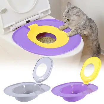 Kit di addestramento per toilette per gatti Sedile riutilizzabile per orinatoio Vasino Lettiera Trainer Sedile per addestramento vasino per animali domestici Prodotti per la pulizia degli animali domestici