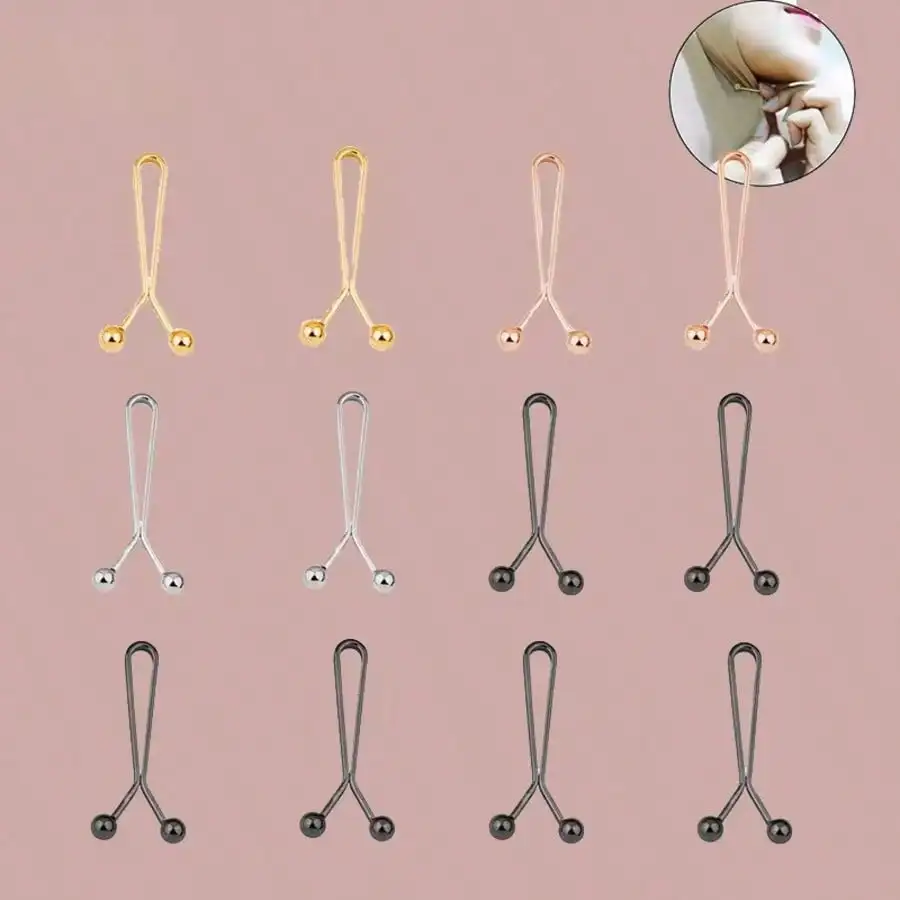 12pcs Women's Scarf Clips Hijab Pins Silk Scarf Pins U-Shaped Brooch Jeans Skirts Detachable Buckle Adjustable Sleeve Clip