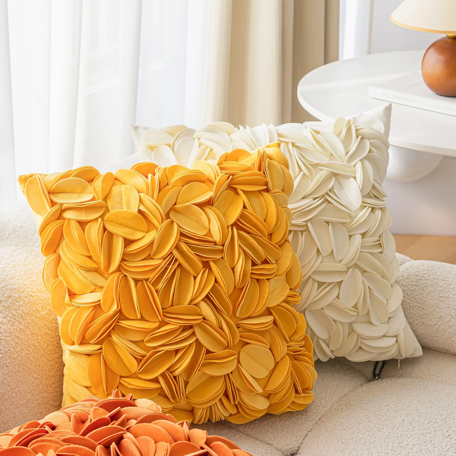 3D Floral Velvet Cushion Cover 3