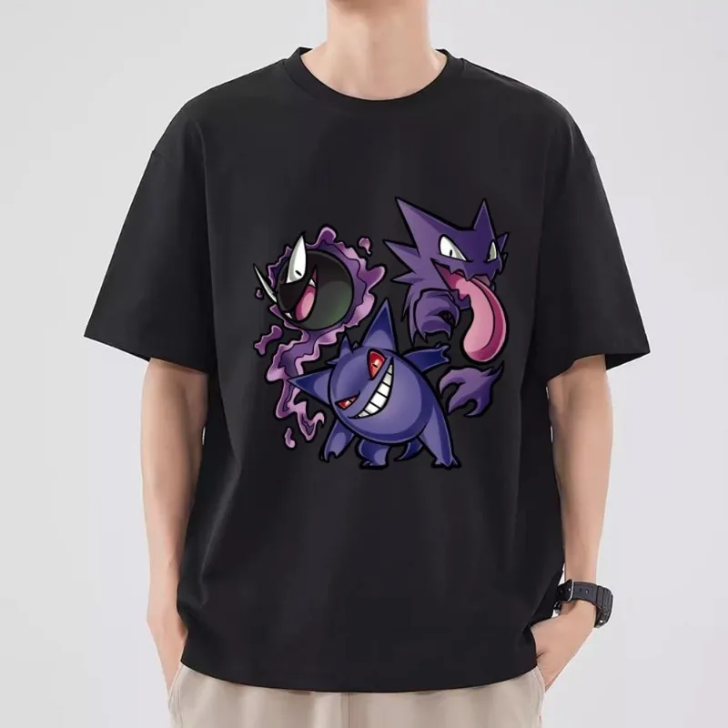

MINISO Gengar Футболка женская парная комбинированная одежда с коротким рукавом воротник модная футболка мужская хлопковая