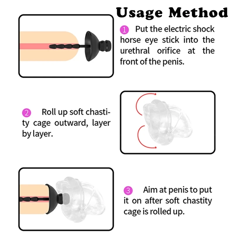 Urethral Dilator Silicone Urethral Dilator Electrical Shock Silicone Penis Plug Threaded Urethral Sounding SM Sex Toys Penis Glans Trainer Man Gay Urethra Masturbate Beads