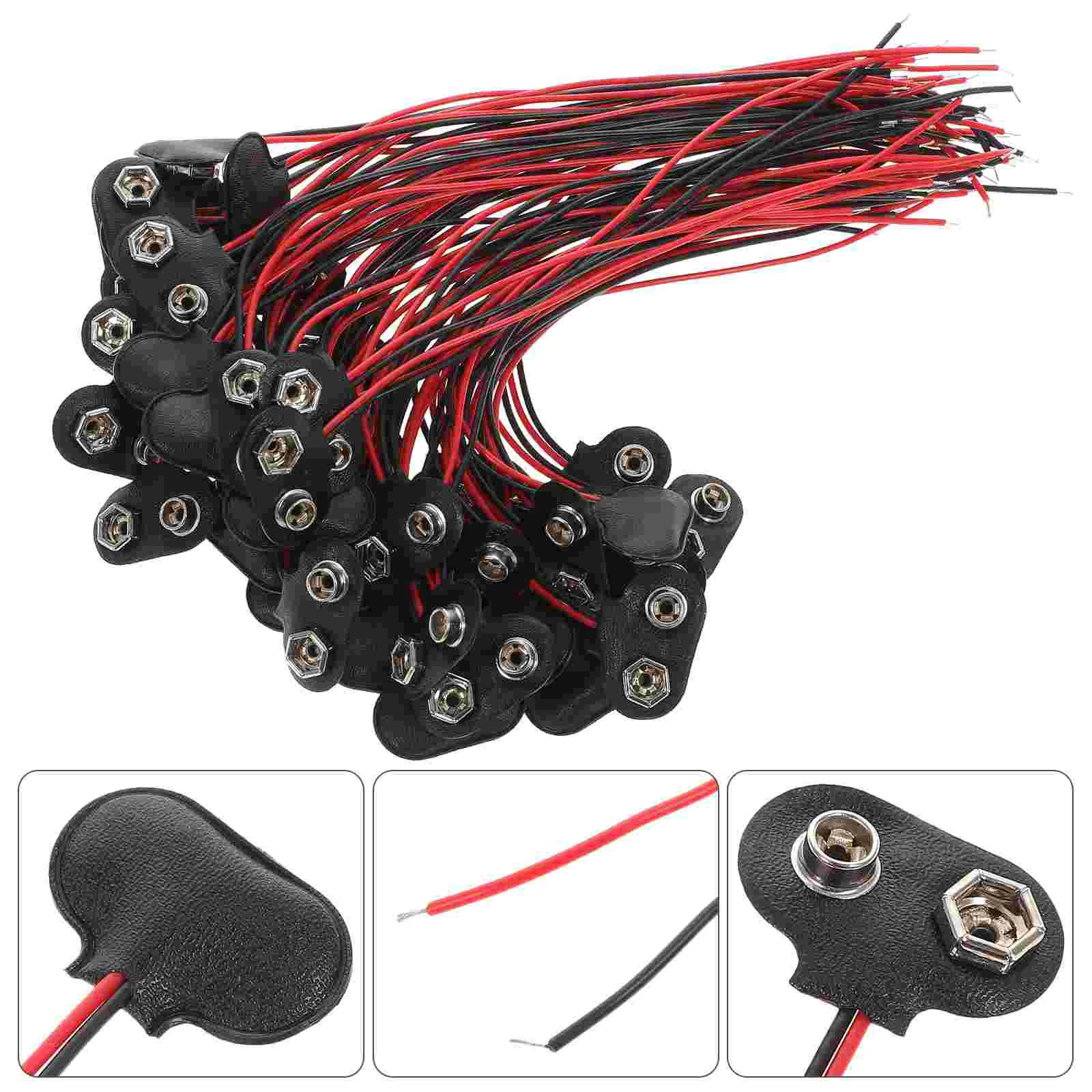 

Connector T Type 9v Clip Pu Cable Housing Connection Connector With Wire Length Of Buckle