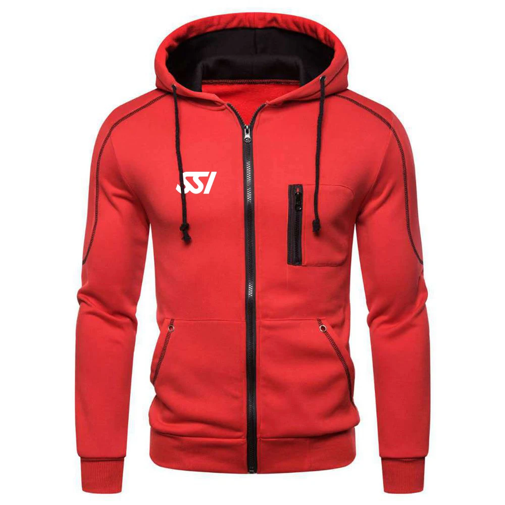 Spring Autumn Men's Scuba Diving Dive SSI Printing Double Zip Hooded Jacket High Street Popular Harajuku Style Casual Sweatshirt 5