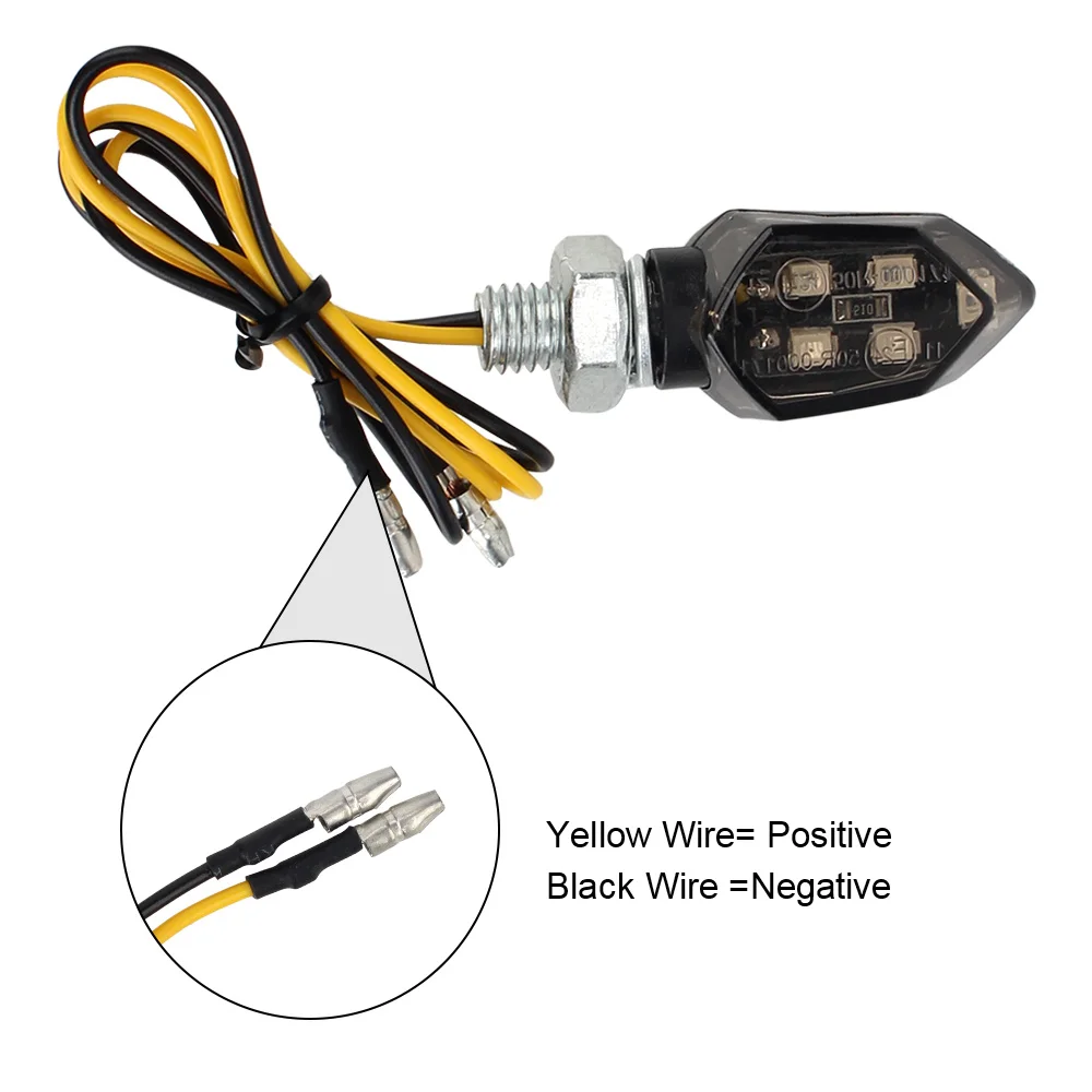 Motorcycle Turn Signal LED Lights High Brightness Autocycle Turn Signal Indicators Bulb Motorbike Amber Blinker Strobe Lamp