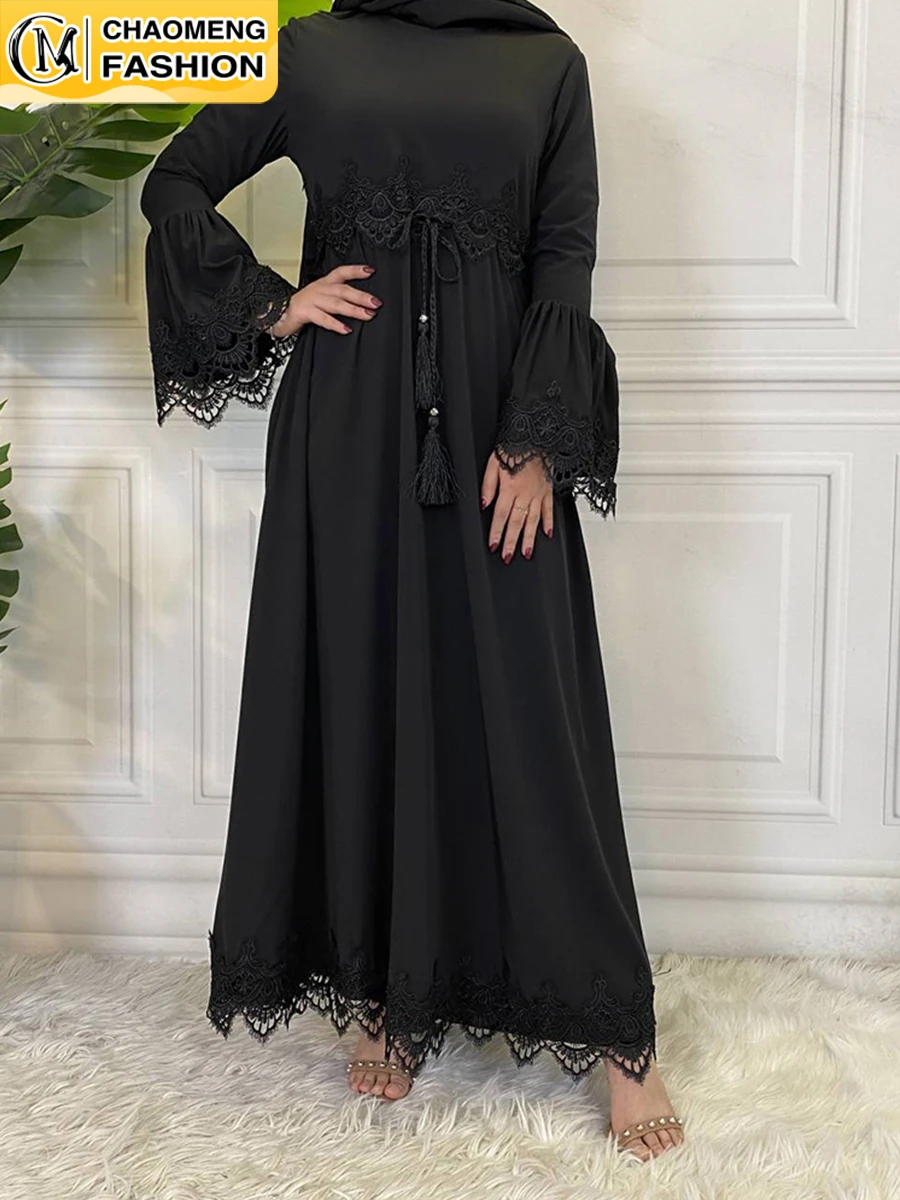 knee length dresses for ladies Arabian Abaya Floral Maxi Dress main image 0