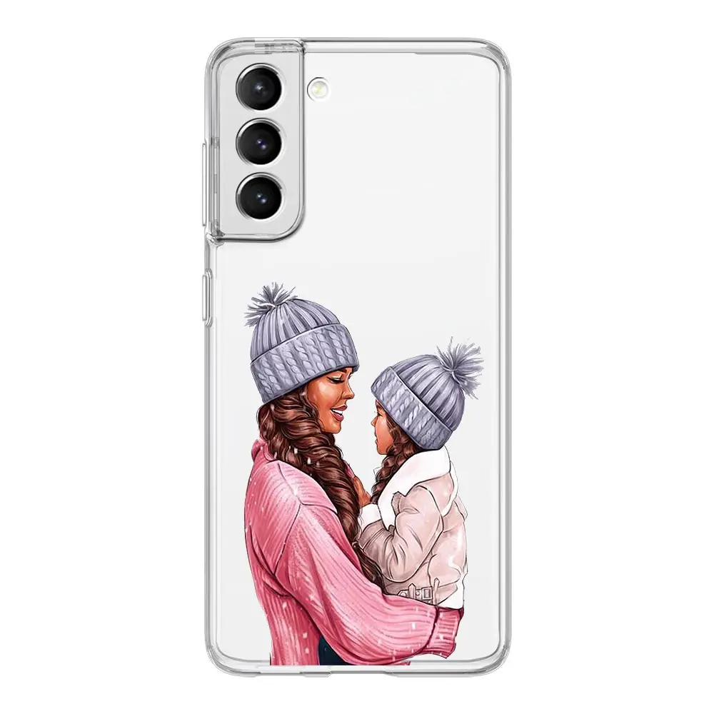 Queen Hair Mom and Baby Clear Soft Phone Case
