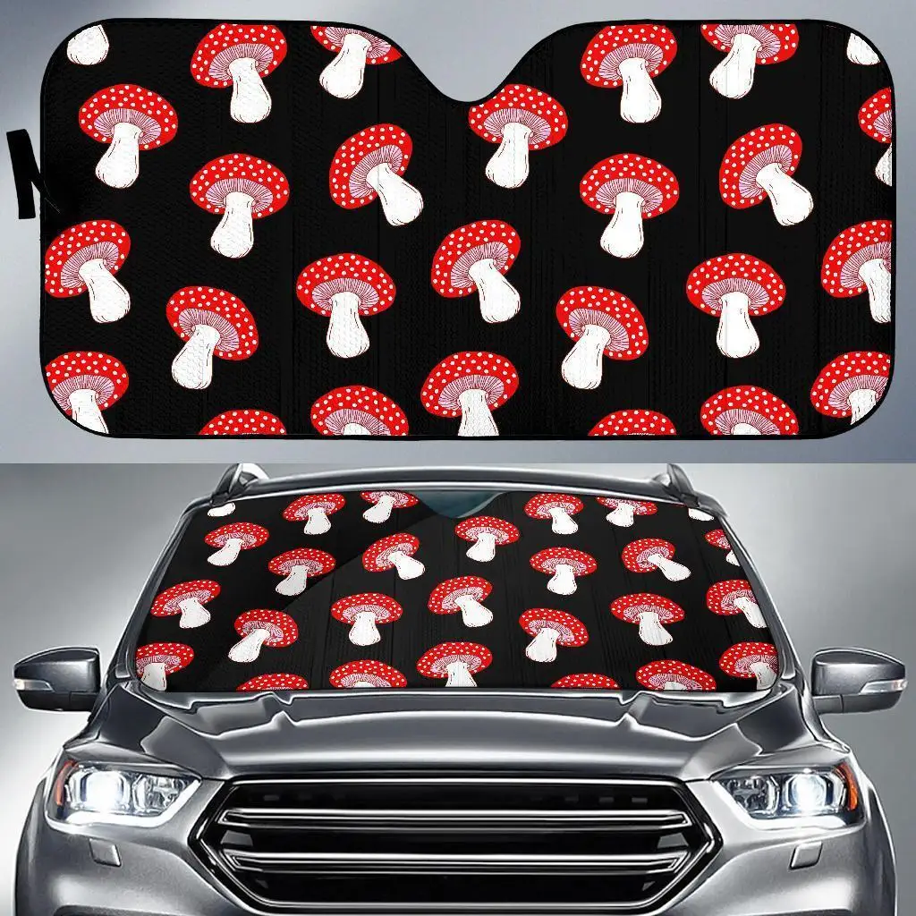 

Red Mushroom Dot Print Pattern Auto Sun Shade Car Windshield Window Cover Sunshade