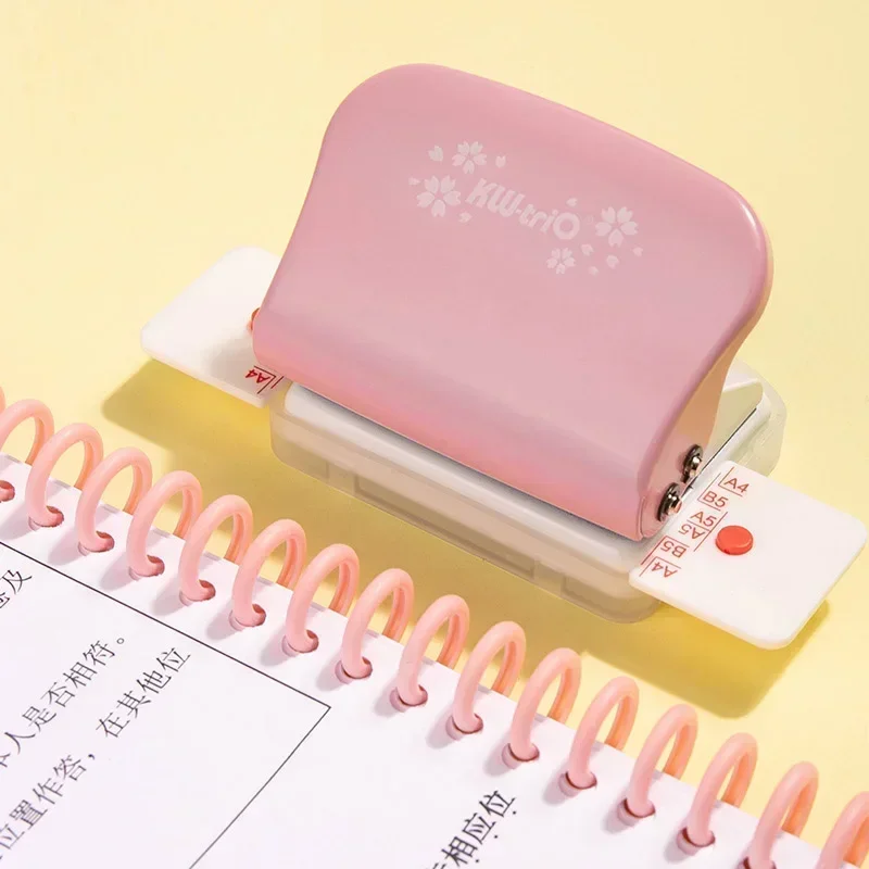 Paper Punch Hole Punching Tools 6-Hole Paper Punch Handheld Metal Hole Puncher Capacity 6mm for A4 A5 B5 for Notebook Scrapbook Diary Binding