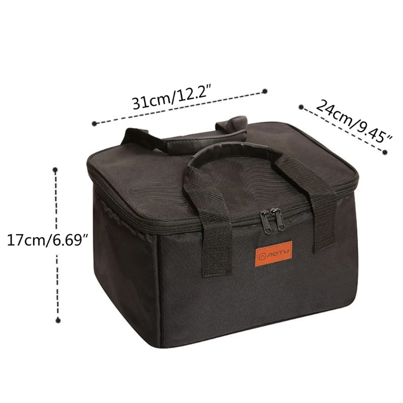 Outdoor Camping Cookware Bag BBQ Grills Storage Bag Picnic Tableware Organizers Gas Stove Pot Portable Carrying