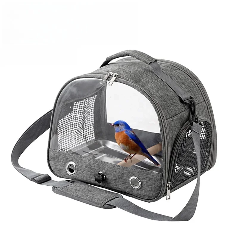 Parrot Carrier Bag Portable Bird Backpack with Perch For Birds Cage Side Window Foldable Samll Pet Travel Cage Bird Supplies pet carrier bag