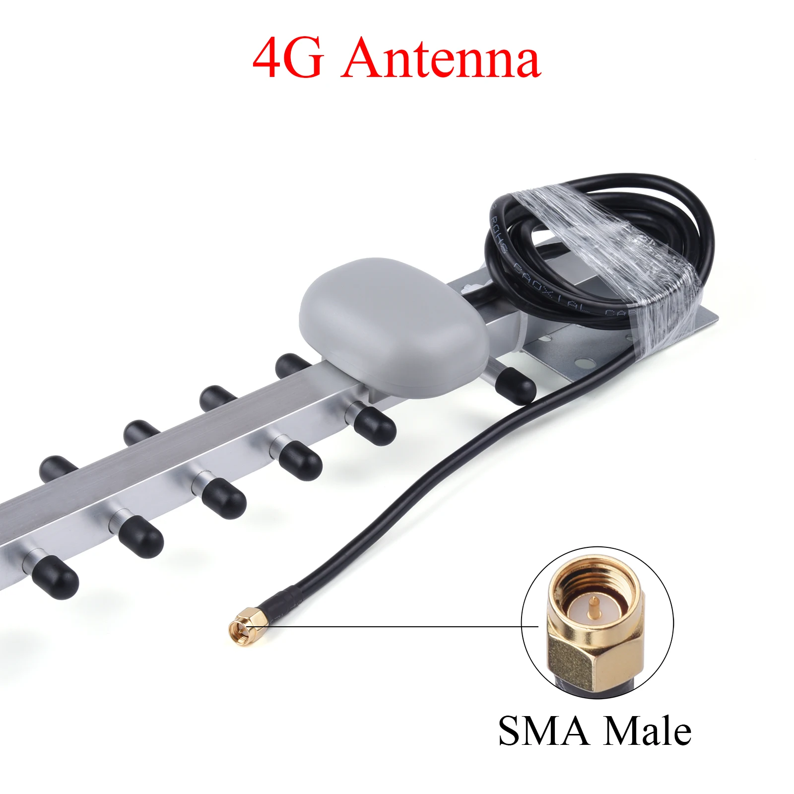 S05c9e455f2da4360859b70141e6e9641l 4G/2.4G WiFi Antenna 25dBi RP-SMA/SMA Male Outdoor Wireless Yagi Antenna For Booster Amplifier With Cable Mallzona