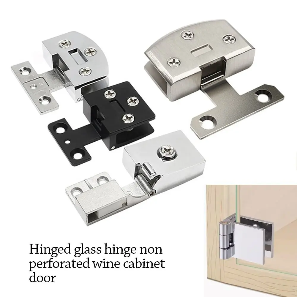Description Picture 2 of itemPortable Furniture Glass Clip Hinge Metal Display Cabinet Hinge Bathroom Door Gasket Glass Clip Accessories Hinge Protector