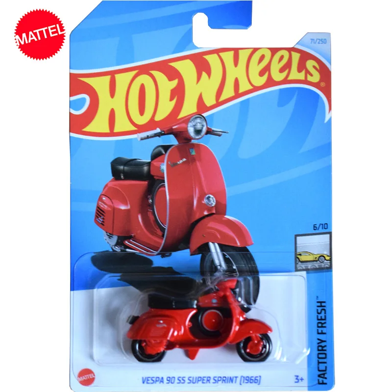 Original Mattel Hot Wheels C4982 Car Diecast 1/64 Vespa 90 SS Super Spring 1966 Motorcycle Vehicle Toys for Boys Collection Gift genuine hot wheels car honda cr x kids toys for boy carro model 1 64 alloy diecast j imports brinquedo collection gift c4982 148