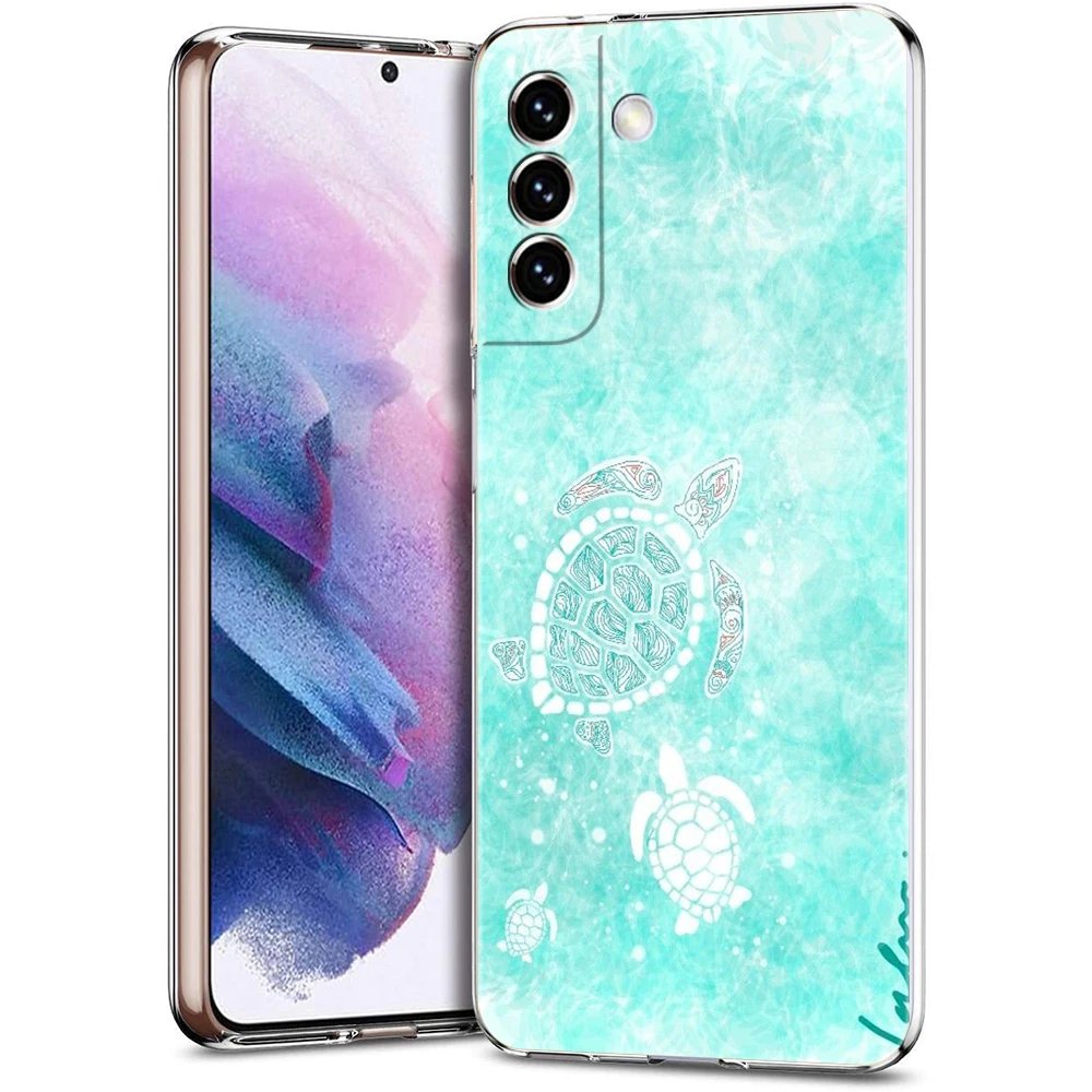Ocean Blue Sea Turtle Cartoon Soft Clear Phone Case