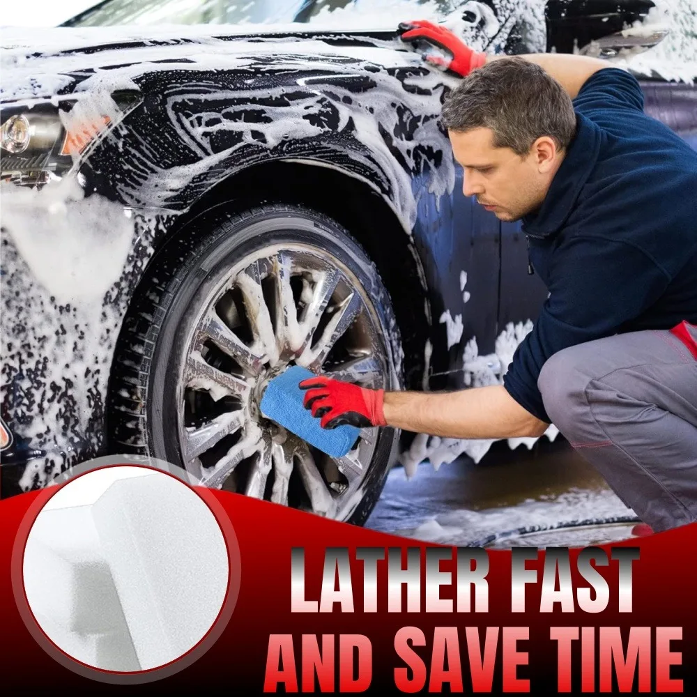 1-20PCS car waxing sponge Car detail waxing care pad Microfiber rectangular cleaning and polishing sponge car cleaning tools 2
