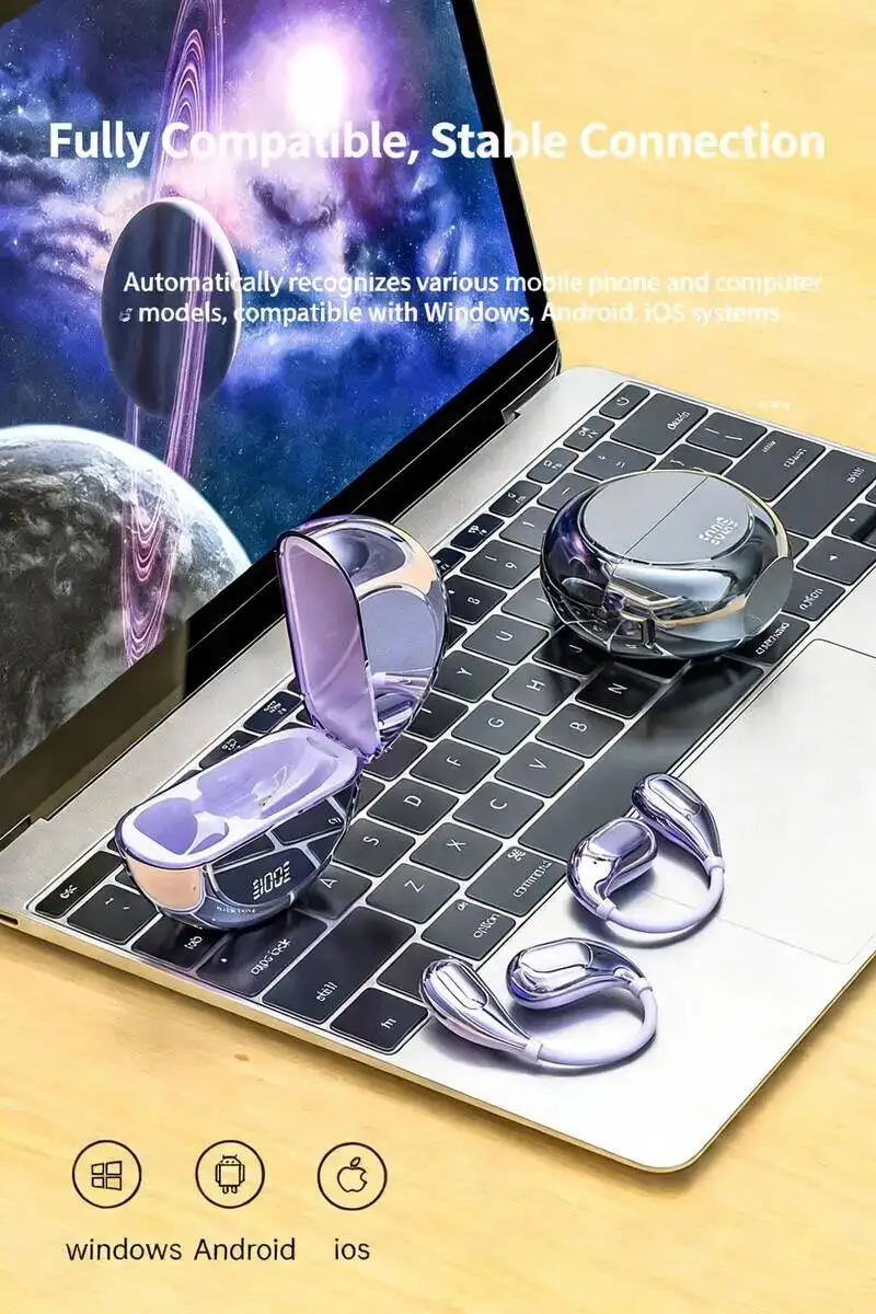 Écouteurs bluetooth m30 open-ear à crochet avec réduction de bruit_voghion.com