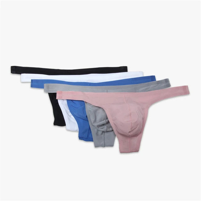 Underwear Men Seamless Thong Thin Section Translucent U-convex Exposed  Buttocks Breathable Underpants Low Waist T