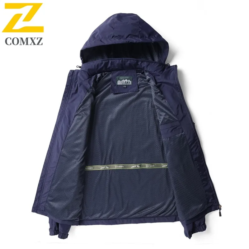 COMXZ Multi Pocket Coat Loose Windproof Outdoor Travel Work Biker Jacket Adventure Breathable Wear Resistant Men's Outerwear
