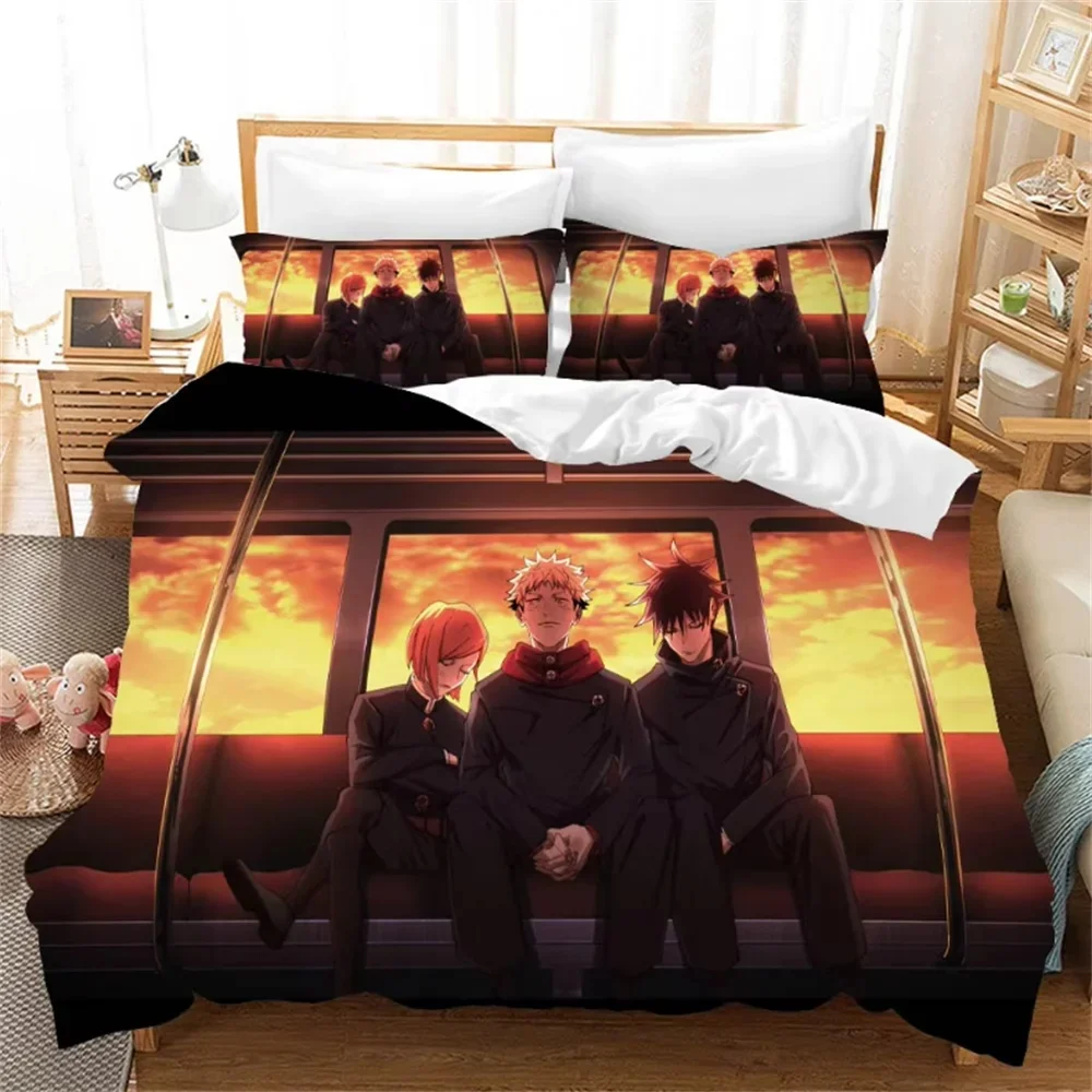 Jujutsu Kaisen Bedding Set Japan Famous Anime Duvet Cover Sets Comforter Bed Linen Twin Queen King Single Size Satoru Gojo
