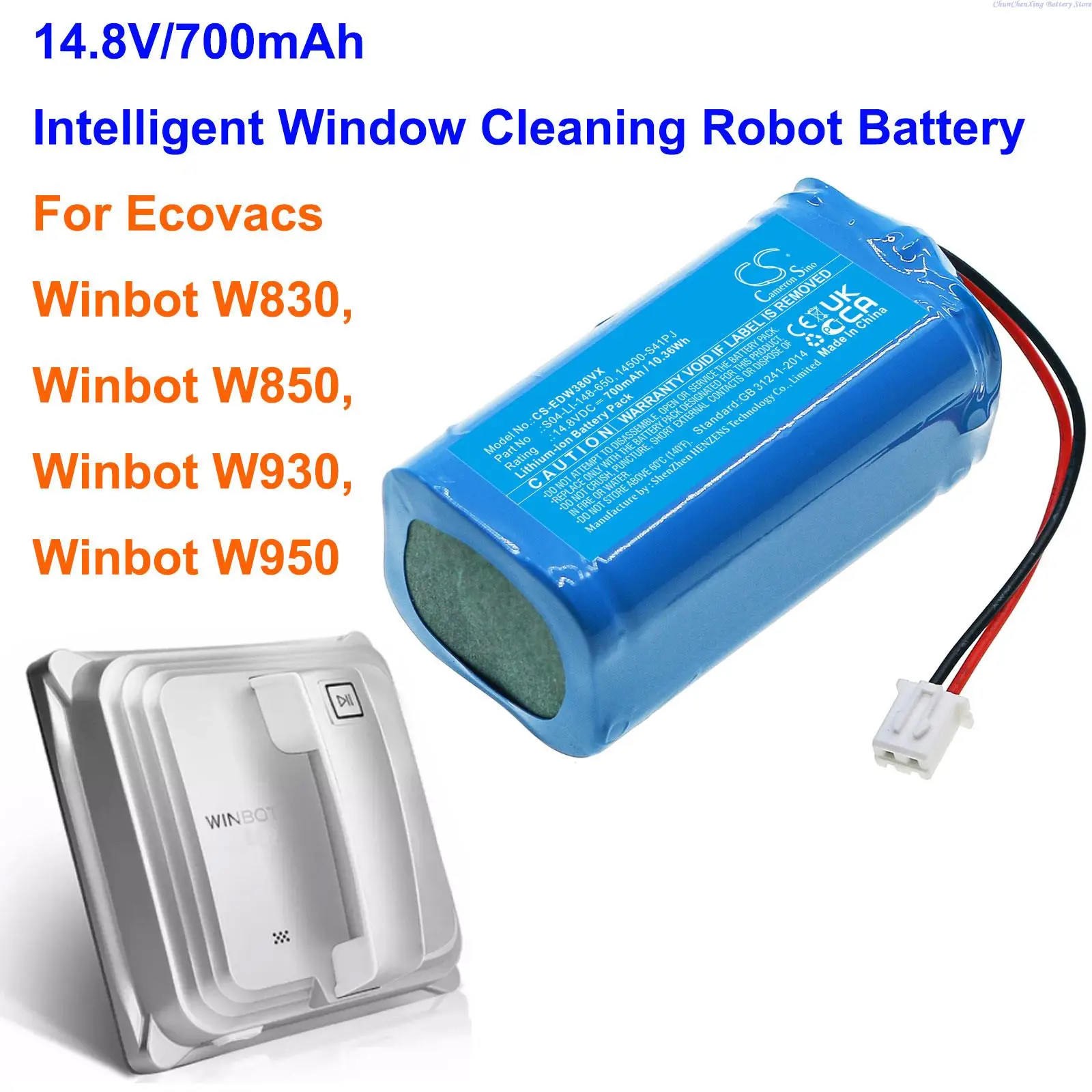 

OrangeYu 700mAh Intelligent Window Cleaning Robot Battery for Ecovacs Winbot W830, Winbot W850, Winbot W930, Winbot W950