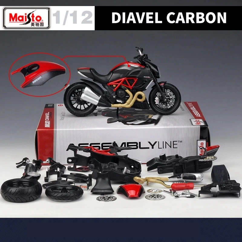 

Maisto 1:12 Ducati Diavel Carbon Assembly Version Alloy Motorcycle Model Diecast Metal Motorcycle Model Collection Toys Gifts