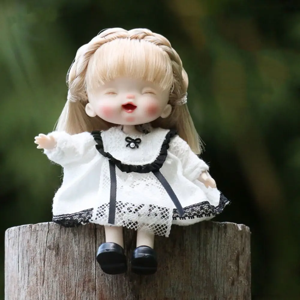 1/12 Bjd Doll Ob11 Movable Joints Ob11 Doll with Clothes Adjustable Mini Obitsu 11 Clothes Dolls Kawaii 14CM Ob11 Bjd Doll Baby 5